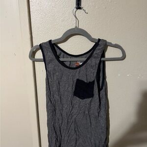 Gray and Black Tank Top